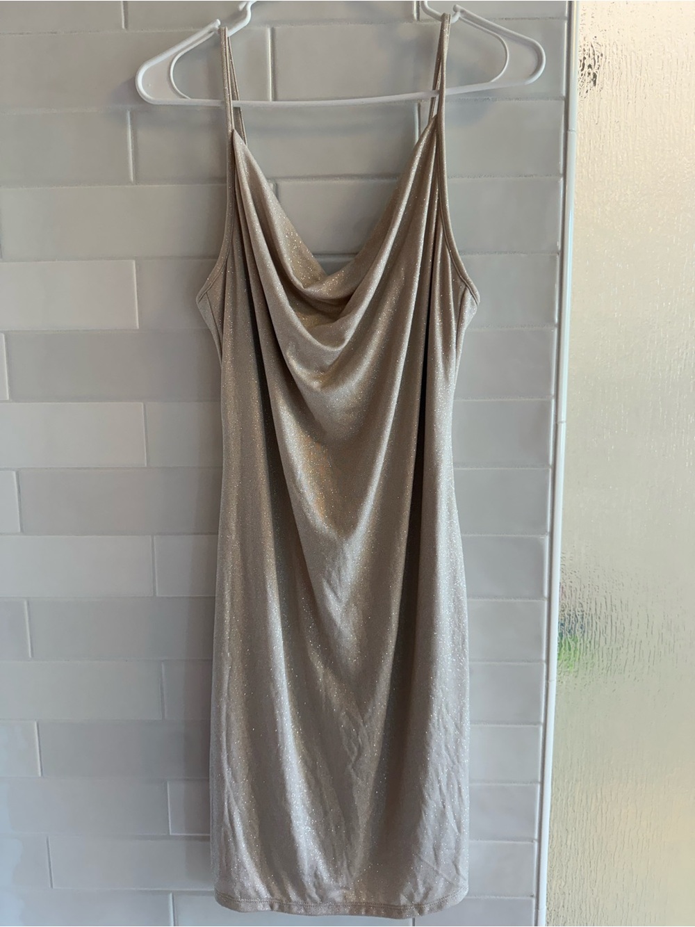 Amanda Uprichard Shimmer Cowl Midi Dress